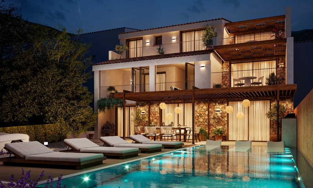 Casa Corigiliano Pool Night